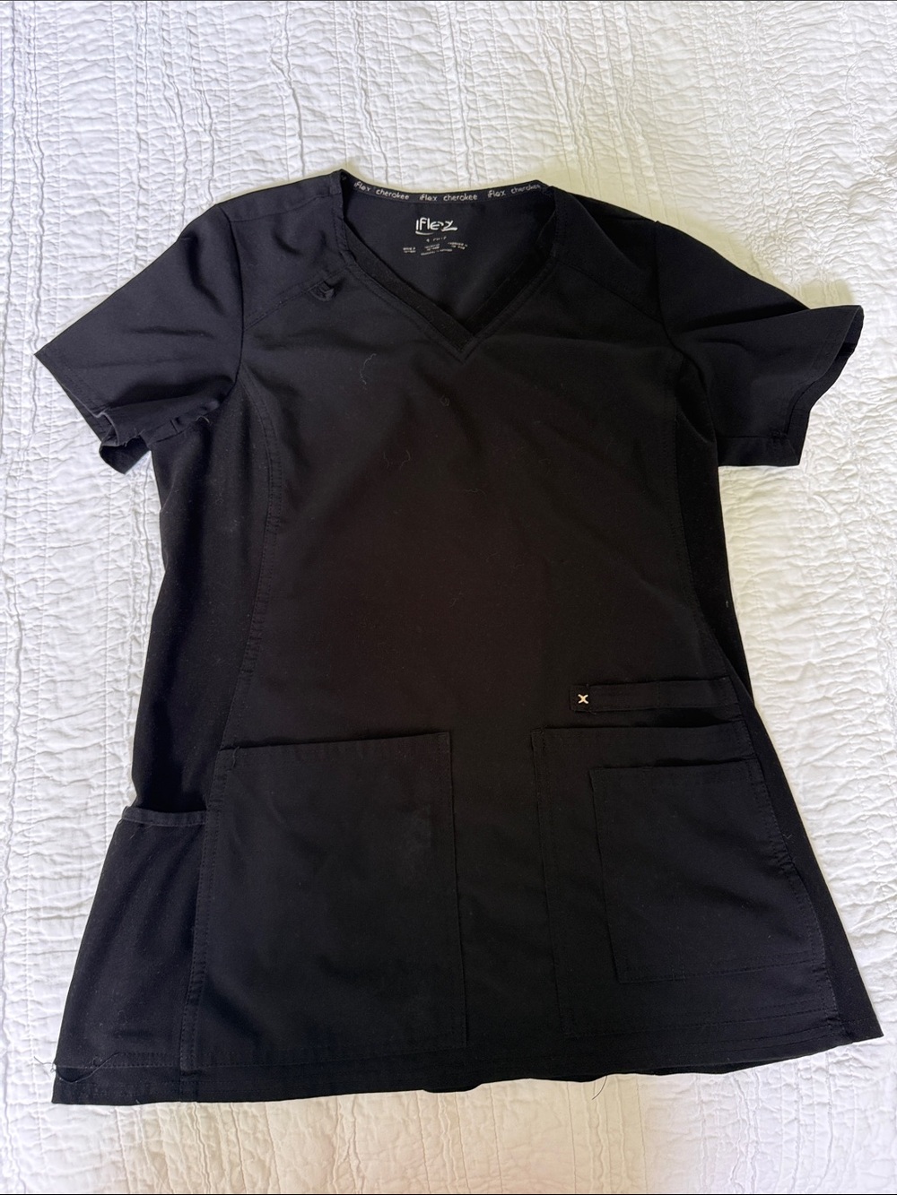 Cherokee Black V-Neck Scrub Tunic